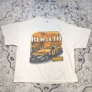 Vintage Matt Kenseth #17 NASCAR Tee XL DeWalt Racing Graphic Shirt 00s USA Made